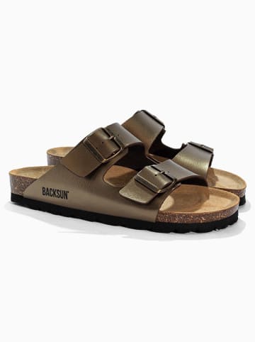 BACKSUN Slippers "Bali" goudkleurig