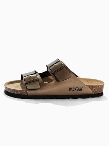 BACKSUN Slippers "Bali" goudkleurig