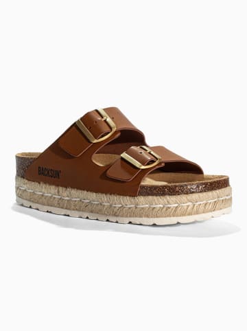 BACKSUN Slippers "Gwana" lichtbruin