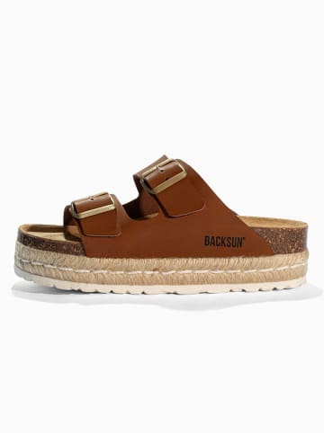 BACKSUN Slippers "Gwana" lichtbruin