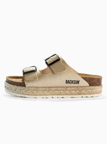 BACKSUN Slippers "Gwana" goudkleurig