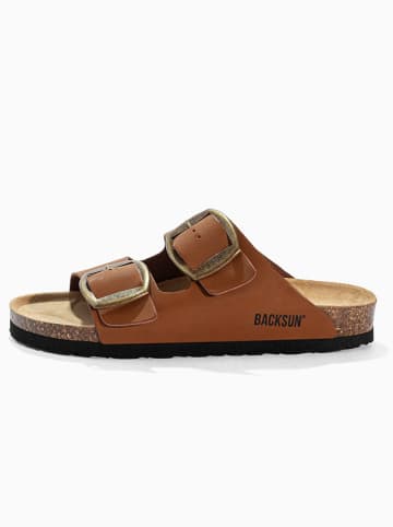 BACKSUN Slippers "Londrina" lichtbruin