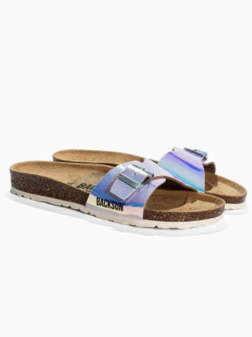 BACKSUN Leren slippers "Trente" meerkleurig
