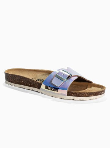 BACKSUN Leren slippers "Trente" meerkleurig