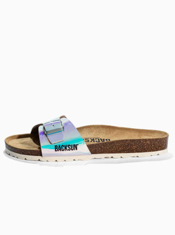 BACKSUN Leren slippers "Trente" meerkleurig