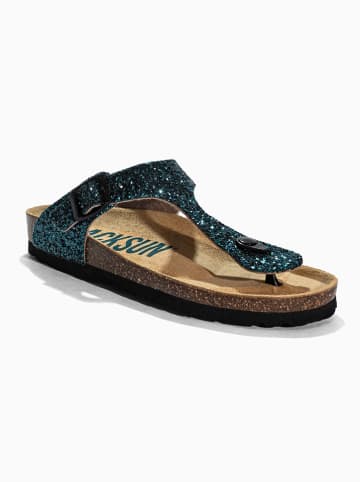 BACKSUN Leder-Zehentrenner "Singapore" in Blau