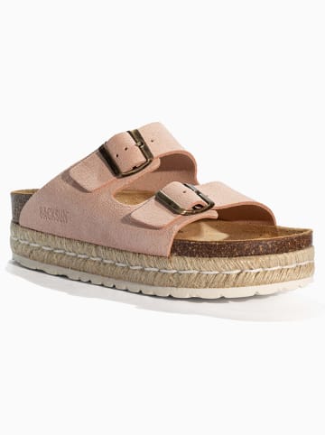 BACKSUN Leren slippers "Onyx" lichtroze