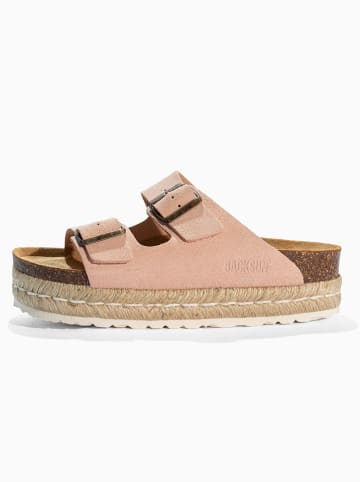 BACKSUN Leren slippers "Onyx" lichtroze