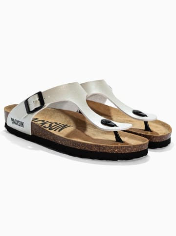 BACKSUN Leren teenslippers "Singapore" crème