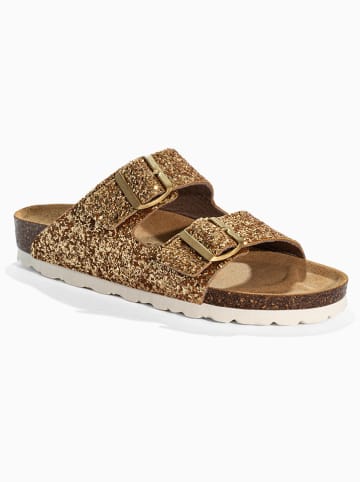 BACKSUN Slippers "Pantoletten "Bali"" goudkleurig