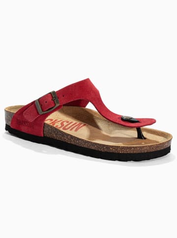 BACKSUN Leder-Zehentrenner "Singapore" in Rot
