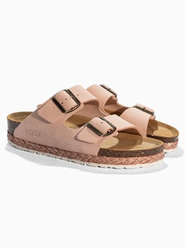 BACKSUN Leder-Pantoletten "Vada" in Rosa