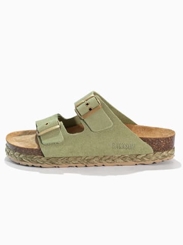 BACKSUN Leder-Pantoletten "Bali" in Grün