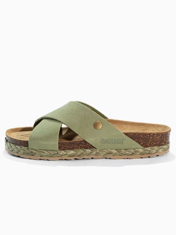 BACKSUN Leren slippers "Lauren" groen