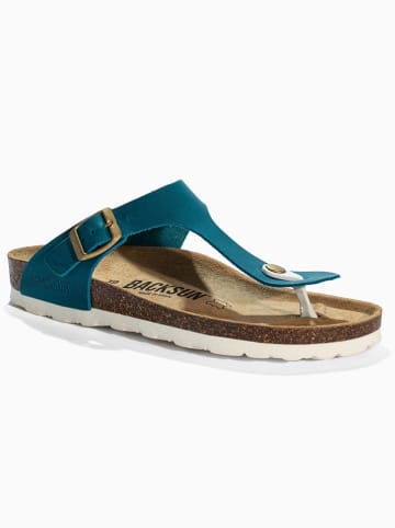 BACKSUN Leder-Zehentrenner "Singapore" in Blau