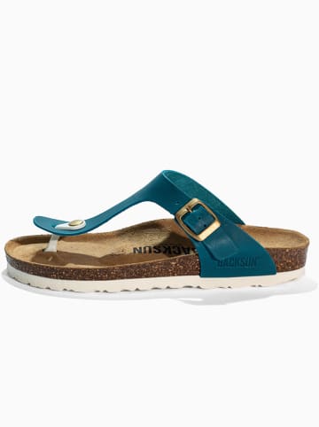 BACKSUN Leder-Zehentrenner "Singapore" in Blau