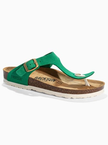 BACKSUN Leren teenslippers "Singapore" groen