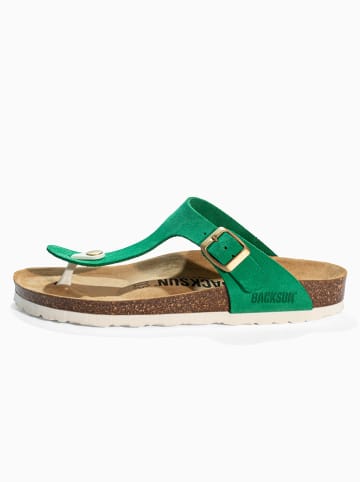 BACKSUN Leren teenslippers "Singapore" groen