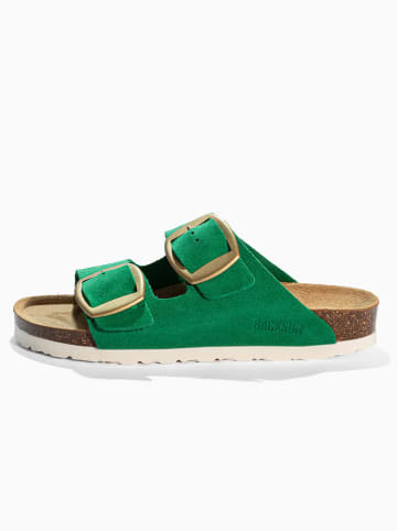 BACKSUN Leren slippers "Londrina" groen