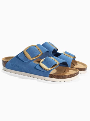 BACKSUN Leder-Pantoletten "Londrina" in Blau