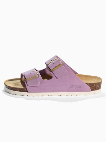 BACKSUN Leder-Pantoletten "Bali" in Flieder