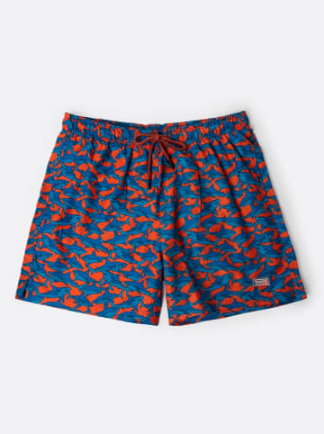 admas Badeshorts in Blau/ Rot