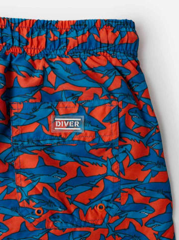 admas Badeshorts in Blau/ Rot