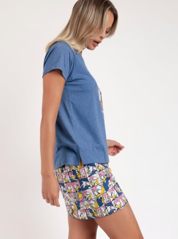 admas Pyjama blauw/meerkleurig