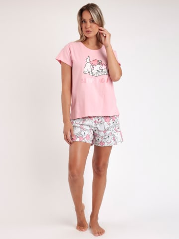 admas Pyjama in Rosa/ Weiß