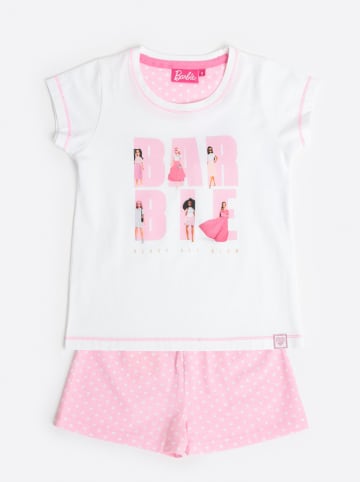 admas Pyjama in Weiß/ Rosa
