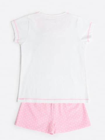 admas Pyjama in Weiß/ Rosa