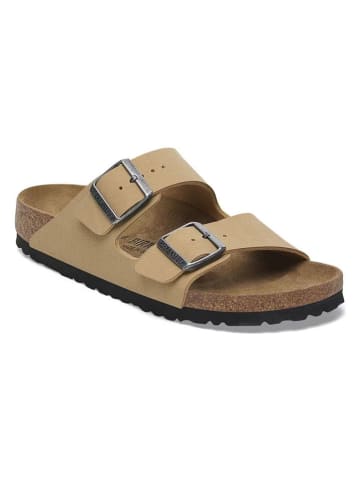 Birkenstock Leder-Pantoletten "Arizona" in Beige