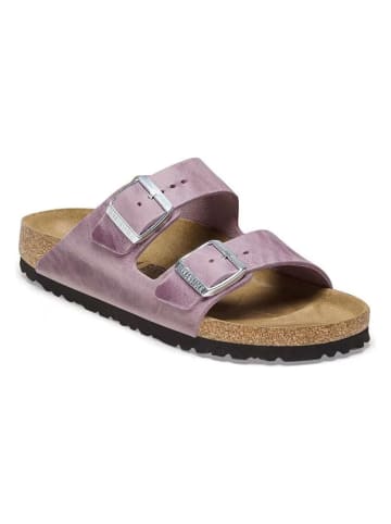 Birkenstock Leder-Pantoletten "Arizona" in Flieder