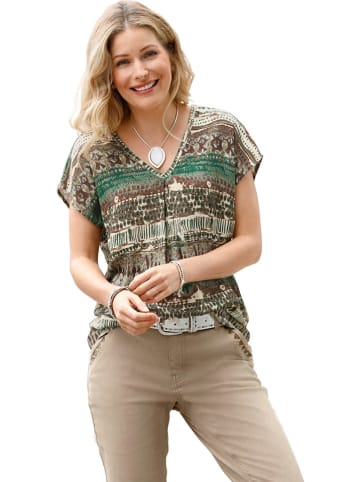 WITT WEIDEN Blouse groen/lichtbruin/crème