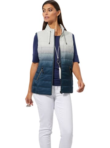 WITT WEIDEN Doorgestikte bodywarmer wit/donkerblauw