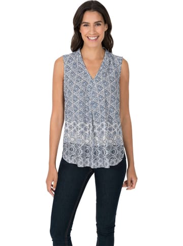 WITT WEIDEN Blousetop wit/donkerblauw