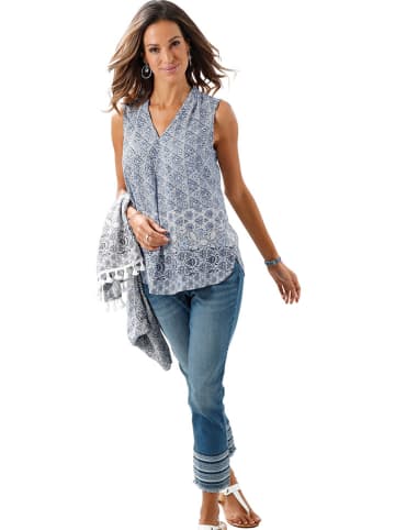 WITT WEIDEN Blousetop wit/donkerblauw