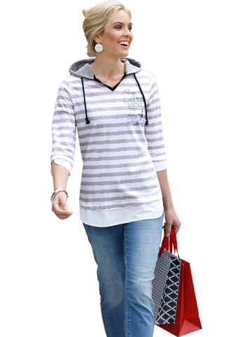 WITT WEIDEN Longsleeve in Weiß/ Grau