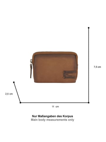 Camel Active Leder-Schlüsseletui "Dallas" in Cognac - (B)11 x (H)7,5 x (T)2,5 cm