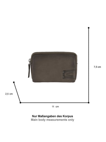 Camel Active Skórzane etui "Dallas" w kolorze szarym na klucze  - 11 x 7,5 x 2,5 cm