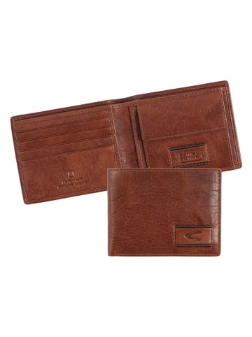 Camel Active Leder-Geldbörse "Panama" in Cognac - (B)11 x (H)8,5 x (T)1,5 cm