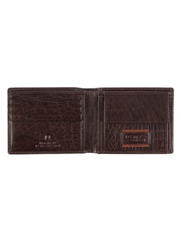 Camel Active Leder-Geldbörse "Panama" in Dunkelbraun - (B)11 x (H)8,5 x (T)1,5 cm