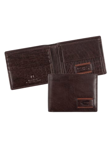 Camel Active Leder-Geldbörse "Panama" in Dunkelbraun - (B)11 x (H)8,5 x (T)1,5 cm