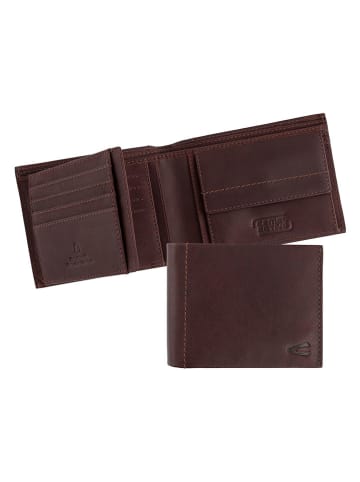 Camel Active Leder-Geldbörse "Niagara" in Dunkelbraun - (B)12 x (H)9,5 x (T)2 cm