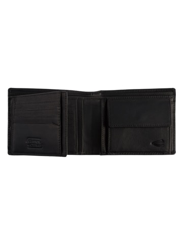 Camel Active Skórzany portfel "Nepal" w kolorze czarnym - 12 x 9,5 x 2 cm
