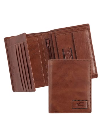 Camel Active Skórzany portfel "Panama" w kolorze jasnobrązowym - 10 x 12,5 x 2 cm