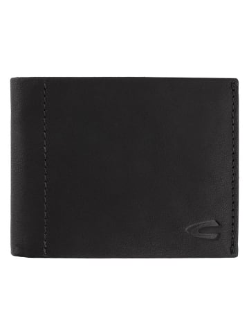 Camel Active Leder-Geldbörse "Niagara" in Schwarz - (B)12 x (H)9,5 x (T)2 cm