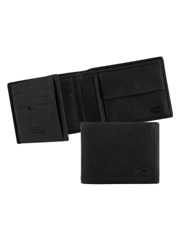 Camel Active Leder-Geldbörse "Osaka" in Schwarz - (B)12 x (H)9,5 x (T)2 cm