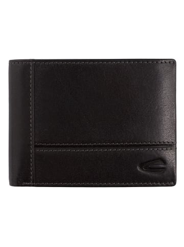 Camel Active Leder-Geldbörse "Tokyo" in Schwarz - (B)11 x (H)8,5 x (T)2 cm