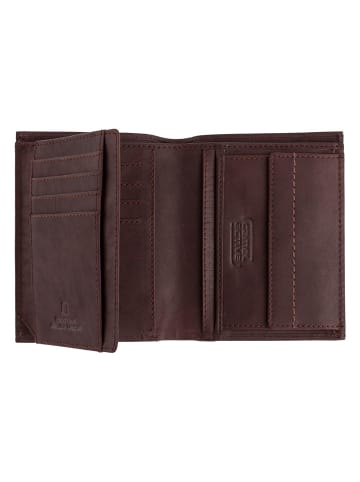Camel Active Leder-Geldbörse "Niagara" in Dunkelbraun - (B)10 x (H)12,5 x (T)2 cm